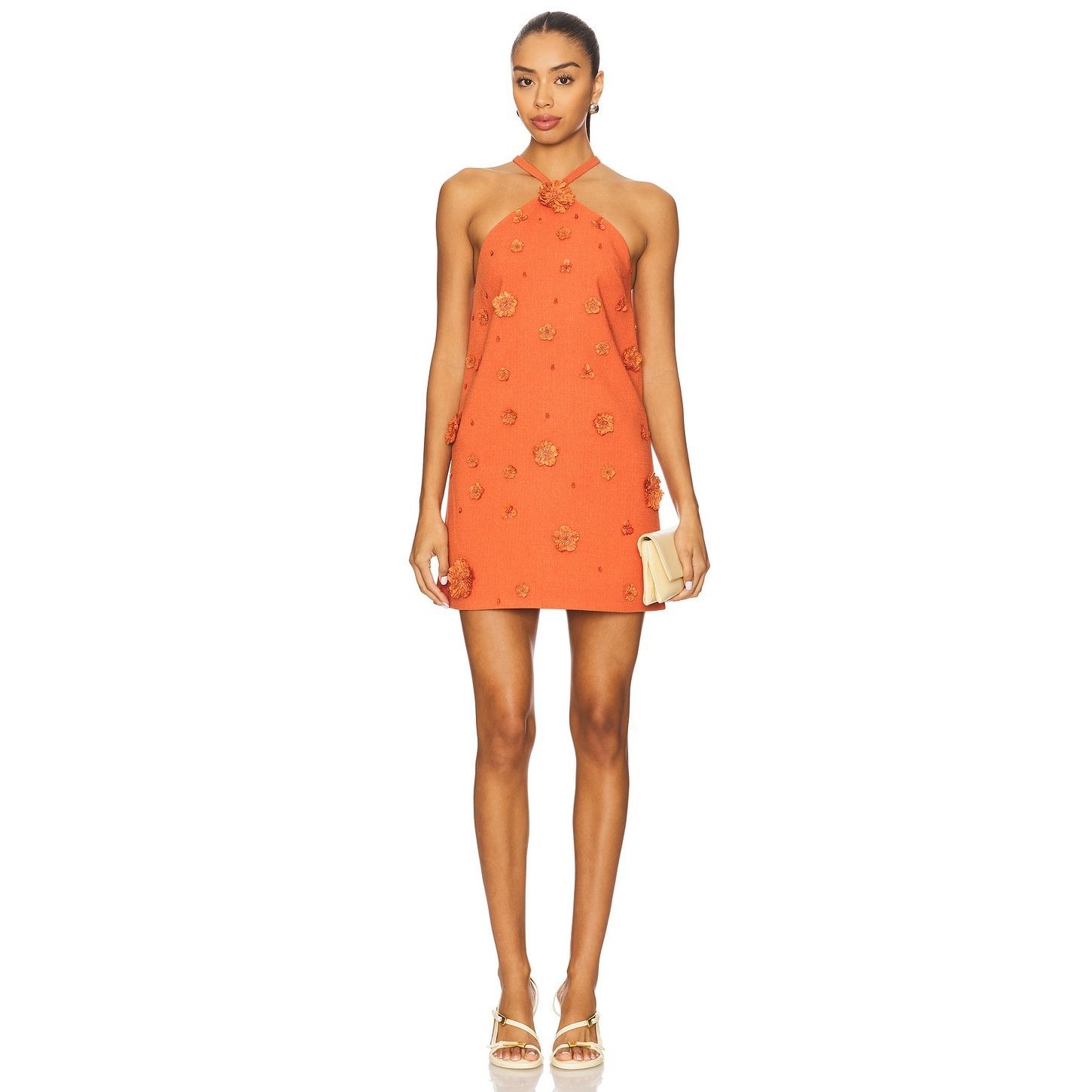 Alexis Milaa Dress In Terracotta Raffia Size Medium $910